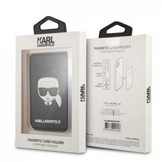 Magnetic Wallet Saffiano Karl Lagerfeld Black
