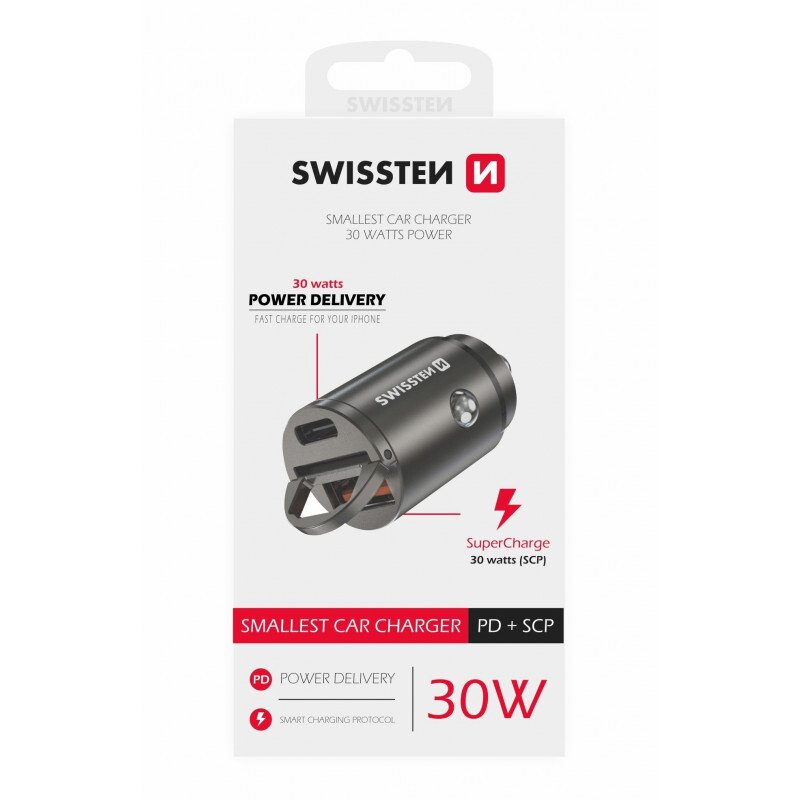 Adaptor Auto Swissten 1xUsb 30W Negru thumb