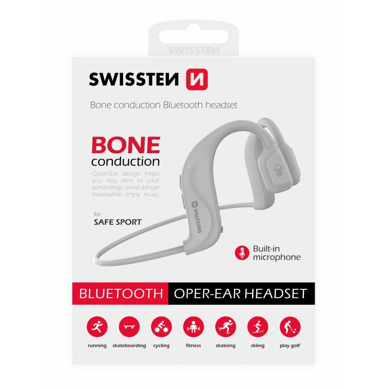 Casti Bluetooth Swissten Bone Conduction Alb thumb