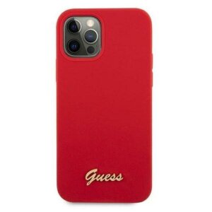 Husa Cover Guess Handscript Liquid Silicone pentru iPhone 12/12 Pro Red