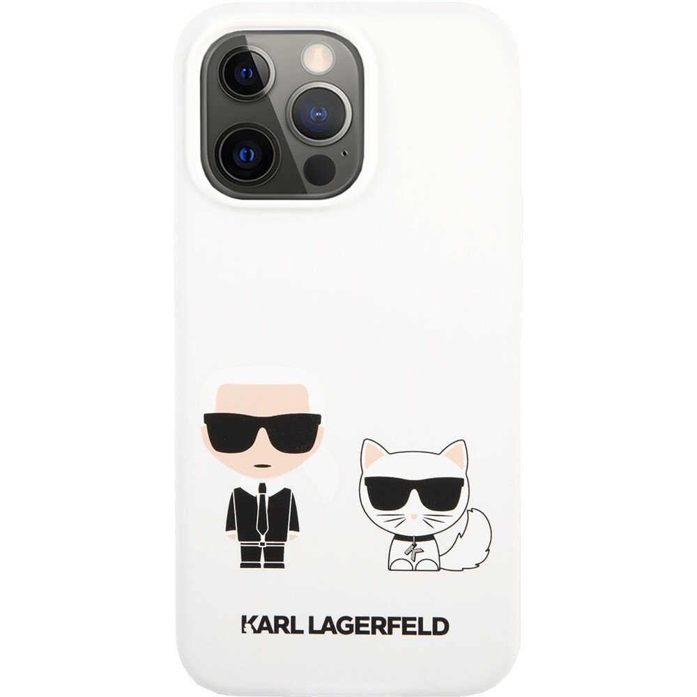 Husa Cover Karl Lagerfeld Silicone Karl&Choupette pentru iPhone 13 Pro Max White thumb