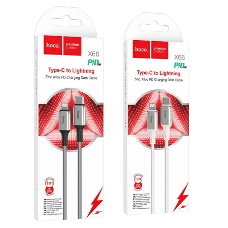 Cablu Date Hoco X66 Type-C to Lightning 1m Gri