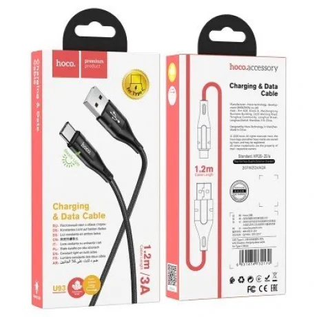 Cablu Date Type C Hoco U93 Shadow 1.2m Negru