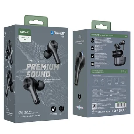 Casti Bluetooth Acefast Wireless Earbuds T1 Negru