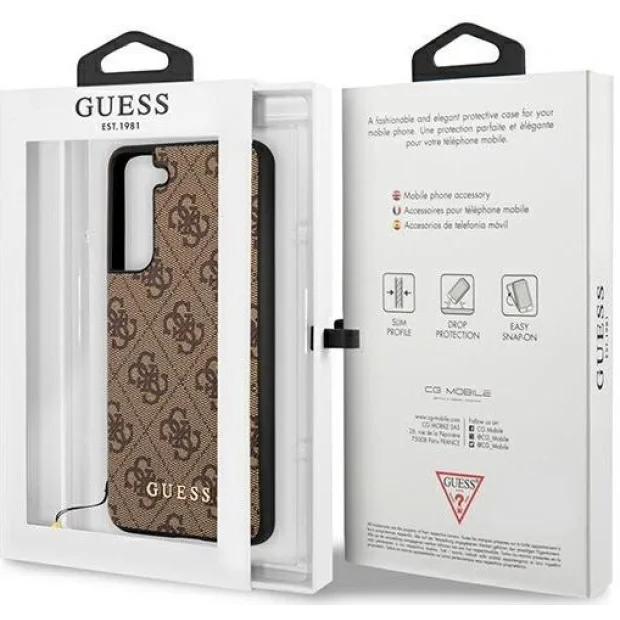 Husa Cover Guess 4G Charms pentru Samsung Galaxy S21 FE Brown