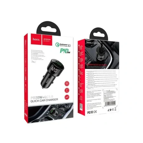 Incarcator Auto Hoco Z42 Light Road QC 3.0 + PD 20W Negru