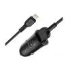 Set Incarcator Auto + Cablu Date Lightning Hoco Z39 2XUSB QC 3.0 Negru