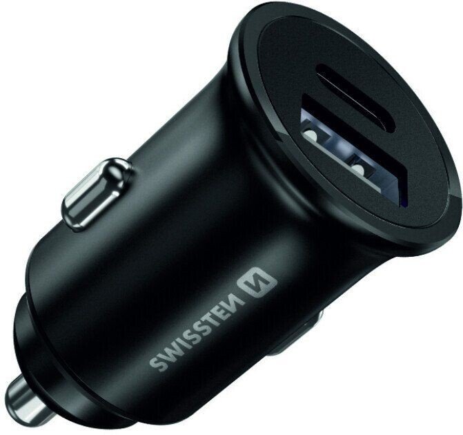 Incarcator Auto Swissten 1xUSB 1xType-C cu Incarcare Rapida pentru Iphone 12 20W Negru thumb