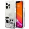 Husa Cover Karl Lagerfeld Liquid Glitter Karl &amp; Choupette pentru iPhone 13 Pro Silver