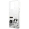 Husa Cover Karl Lagerfeld Liquid Glitter Karl &amp; Choupette pentru iPhone 13 Pro Silver