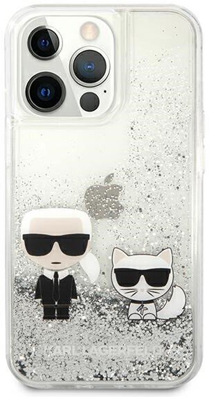 Husa Cover Karl Lagerfeld Liquid Glitter Karl & Choupette pentru iPhone 13 Pro Silver thumb