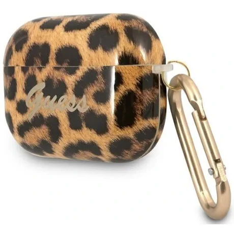 Husa Airpods Guess Leopard pentru Airpods Pro Brown