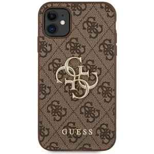 Husa Cover Guess Silicone Metal Logo pentru iPhone 11 Brown