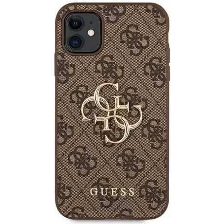 Husa Cover Guess Silicone Metal Logo pentru iPhone 11 Brown