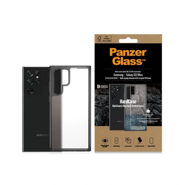 Husa Cover Panzer Hard Case pentru Samsung Galaxy S22 Ultra Rama Neagra