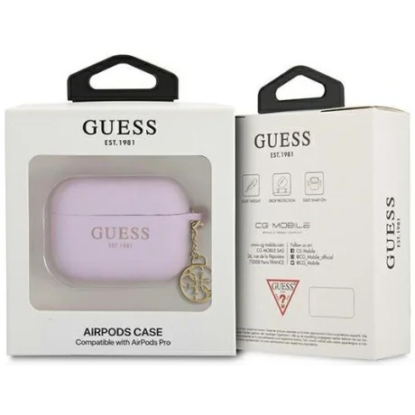 Husa Cover Guess 4G Charms pentru Airpods Pro Purple