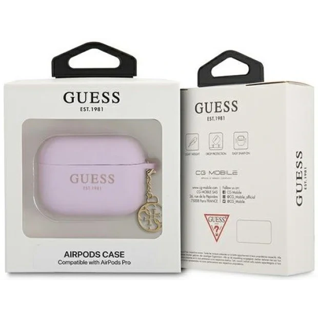 Husa Cover Guess 4G Charms pentru Airpods Pro Purple