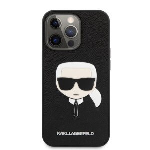 Husa Cover Karl Lagerfeld Saffiano K&amp;C Heads pentru iPhone 13 Pro Black