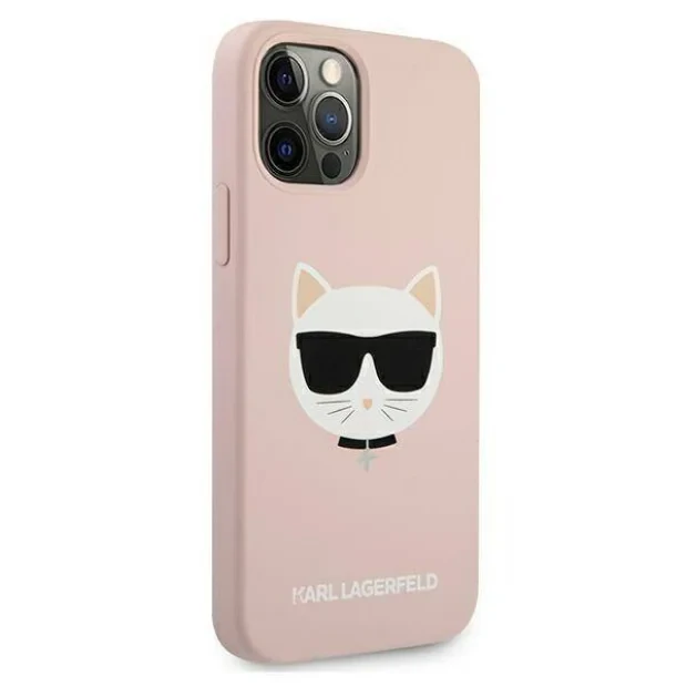 Husa Cover Karl Lagerfeld Choupette Head Silicone pentru iPhone 12 Pro Max Pink