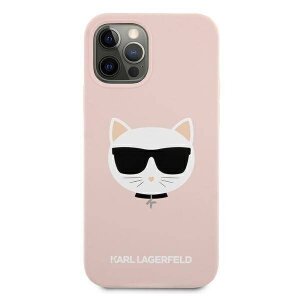 Husa Cover Karl Lagerfeld Choupette Head Silicone pentru iPhone 12 Pro Max Pink