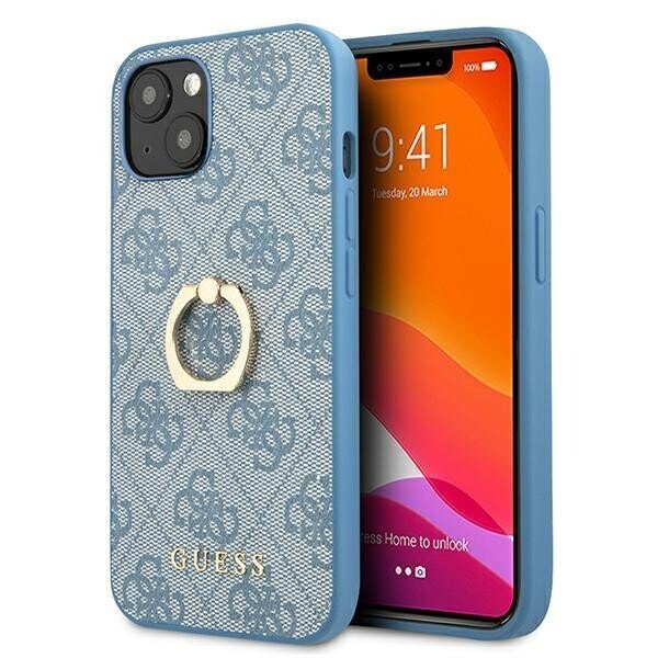 Husa Cover Guess PU 4G Ring Case pentru iPhone 13 Blue thumb