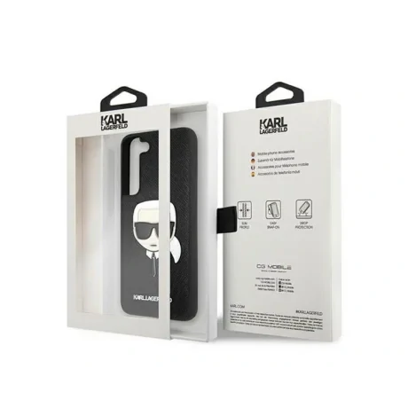 Husa Cover Karl Lagerfeld Saffiano Karl Head pentru Samsung Galaxy S22 Plus Black