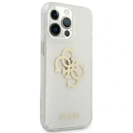 Husa Spate Guess Tpu Big 4G Full Glitter pentru iPhone 13 Pro GUHCP13LPCUGL4GTR Transparent