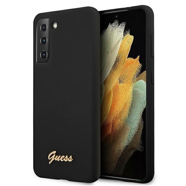 Husa Cover Guess Silicone Metal Logo pentru Samsung Galaxy S22 Plus Black thumb