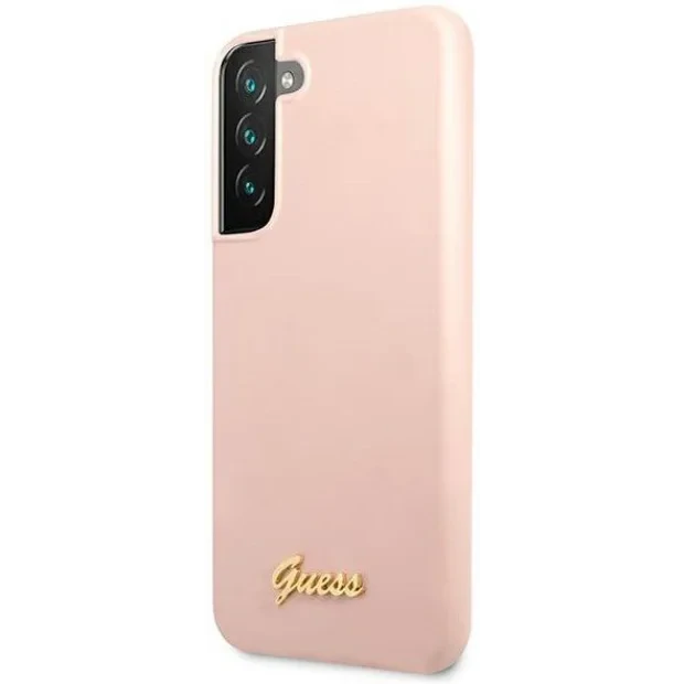 Husa Cover Guess Silicone Metal Logo pentru Samsung Galaxy S22 Pink
