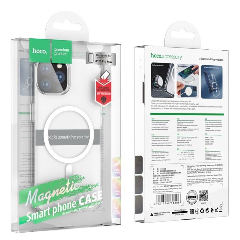 Husa Cover Hoco Magnetic Series Anti-Fall pentru iPhone 13 Pro Max Transparent thumb