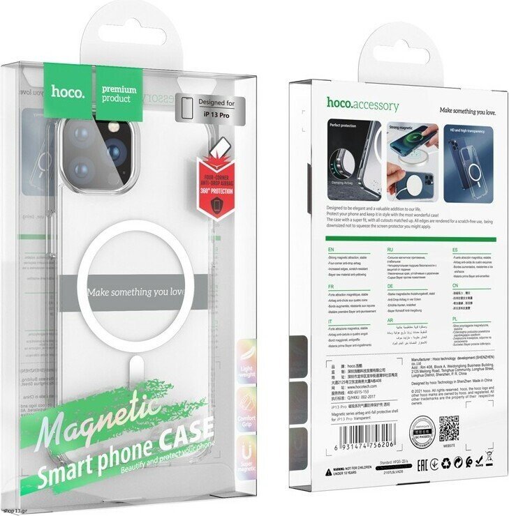 Husa Cover Hoco Magnetic Series Anti-Fall pentru iPhone 13 Pro Transparent thumb