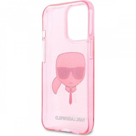Husa Cover Karl Lagerfeld Full Glitter Karl Head pentru iPhone 13 Pro Pink thumb