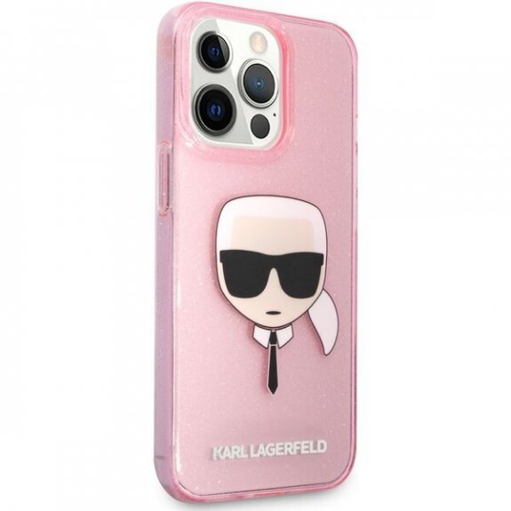 Husa Cover Karl Lagerfeld Full Glitter Karl Head pentru iPhone 13 Pro Pink thumb