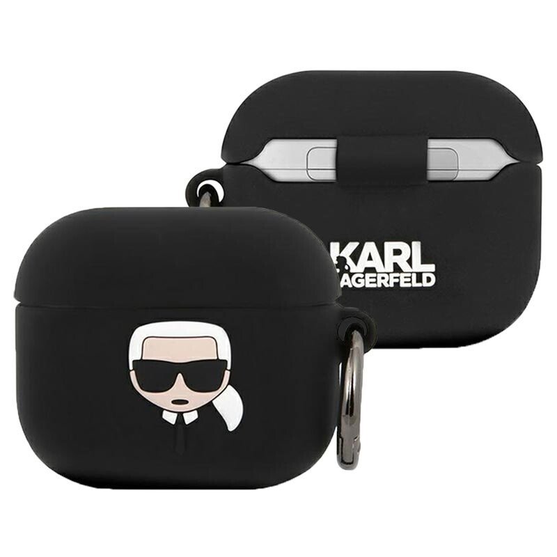 Husa Karl Lagerfeld Head pentru Airpods 3 Black thumb