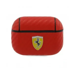Husa Airpods Ferrari PU Carbon pentru Airpods Pro Red