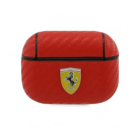 Husa Airpods Ferrari PU Carbon pentru Airpods Pro Red