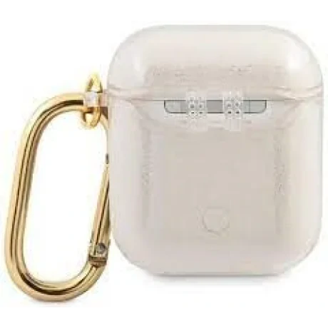 Husa Airpods Guess Silicon Glitter pentru Airpods 1/2 Gold