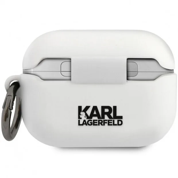 Husa Karl Lagerfeld Glitter Choupette Head pentru Airpods Pro White