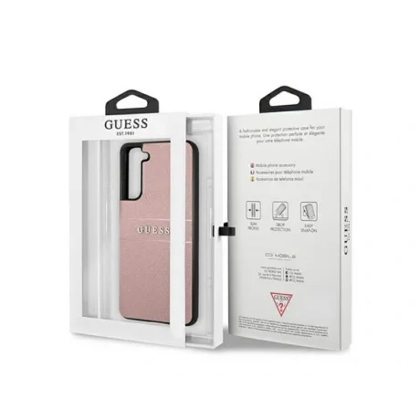 Husa Cover Guess Leather Saffiano pentru Samsung Galaxy S21 FE 5G Pink