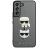 Husa Cover Karl Lagerfeld Saffiano Karl Head &amp; Choupette pentru Samsung Galaxy S22 Plus Silver