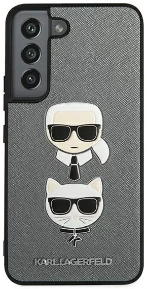 Husa Cover Karl Lagerfeld Saffiano K&C Heads pentru Samsung Galaxy S22 Silver thumb