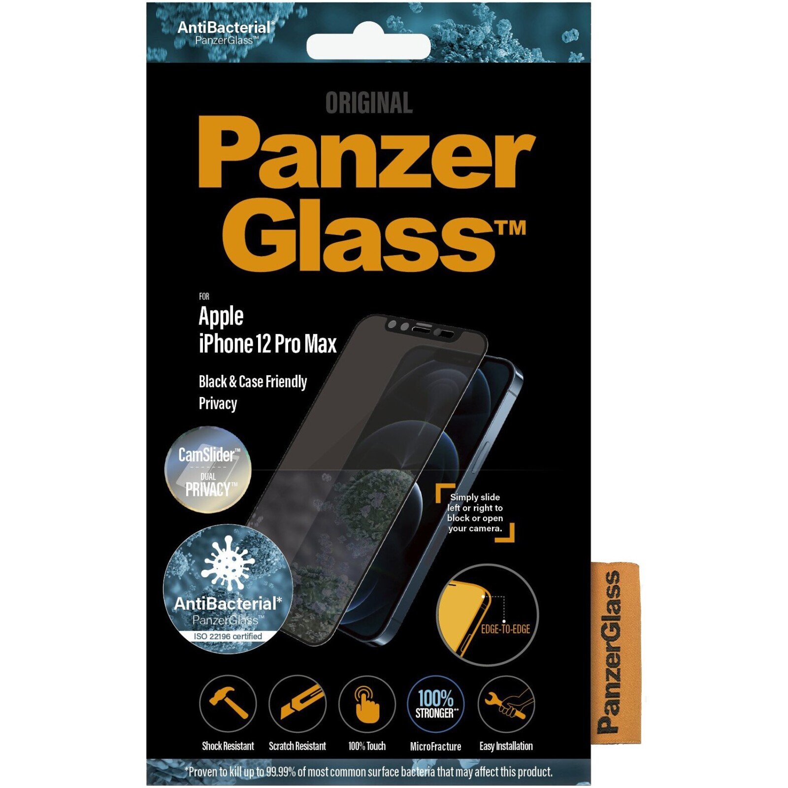 Folie Sticla Panzer Privacy pentru iPhone 12 Pro Max Negru thumb
