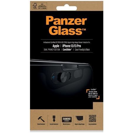 Folie Sticla Panzer Privacy pentru iPhone 13/13 Pro Negru thumb