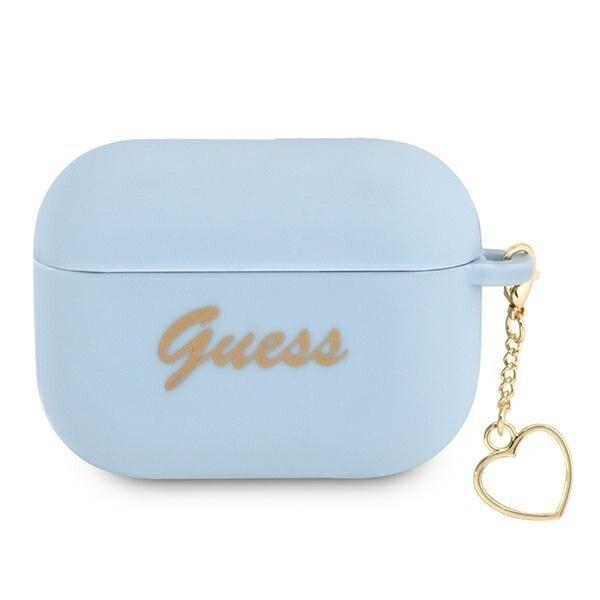 Husa Airpods Guess Silicone Charm Heart pentru Airpods Pro Blu thumb