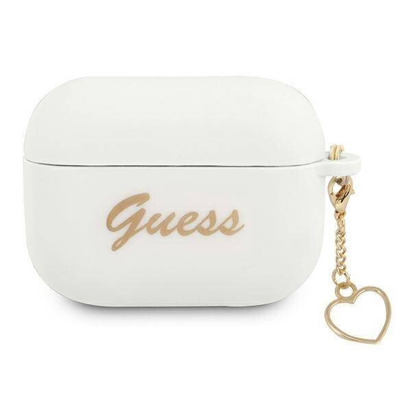 Husa Airpods Guess Silicone Charm Heart pentru Airpods Pro White thumb