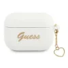 Husa Airpods Guess Silicone Charm Heart pentru Airpods Pro White