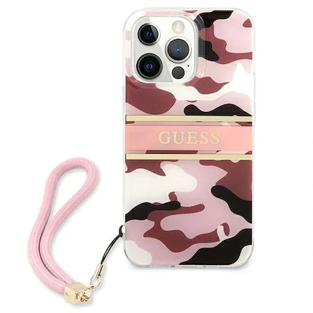 Husa Cover Guess Camo Strap pentru iPhone 13 Pro Max Pink thumb