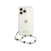 Husa Cover Guess PC Script Pentru iPhone 13 Pro Max Transparent White Pearls