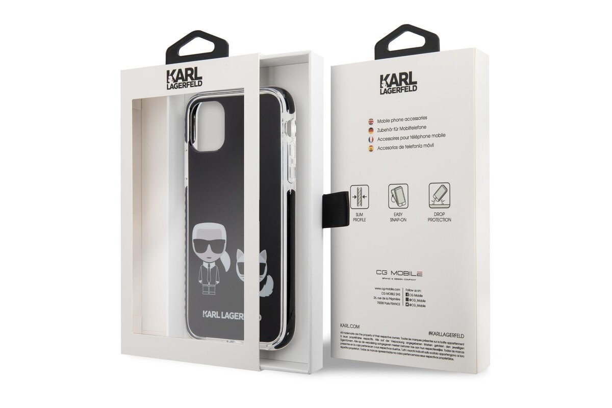 Husa Cover Karl Lagerfeld TPE Karl and Choupette pentru iPhone 11 Black thumb