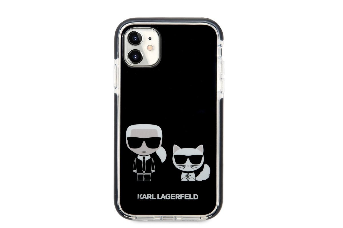 Husa Cover Karl Lagerfeld TPE Karl and Choupette pentru iPhone 11 Black thumb